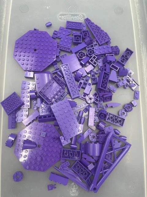 5.5 oz. Mixed Purple Legos - standard blocks and unique pieces