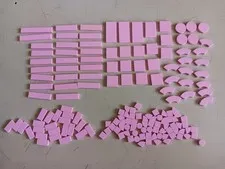 LEGO BULK LOT 158 BRIGHT PINK SMOOTH TILES 1X1 1X2 1X4 1X6 2X2 2X4