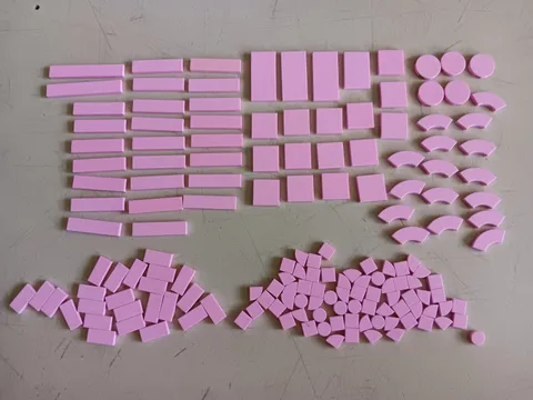 LEGO BULK LOT 158 BRIGHT PINK SMOOTH TILES 1X1 1X2 1X4 1X6 2X2 2X4