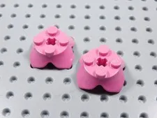 LEGO Lot of 2 Dark Pink 2x2 Plate Leaves w/ 4 Petals Minifig BQ