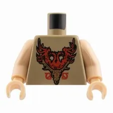 LEGO Minifigure Torso with Durmstrang Coat of Arms Light Brown Stag Head