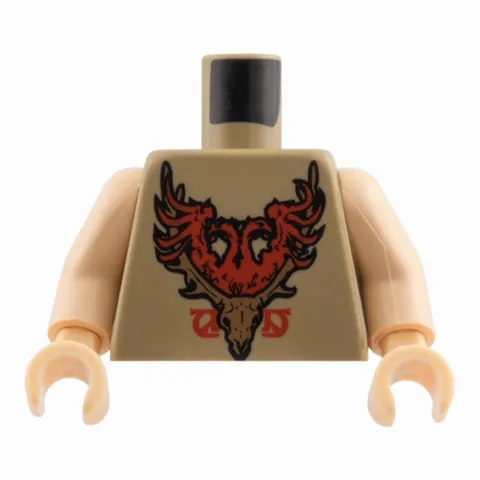 LEGO Minifigure Torso with Durmstrang Coat of Arms Light Brown Stag Head