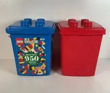 Vintage Lego Carry Tote | Red & Blue | Storage | Set of (2)