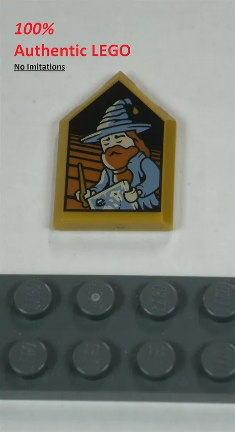 LEGO NEW 2x3 Pearl Gold Tile Sleeping Wizard Portrait (1x) 1155653 Brick 35341