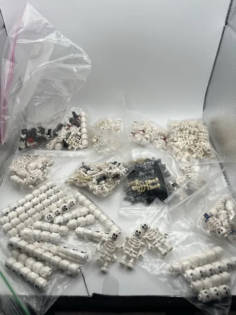Lego Skeleton Parts Lot White Black Great Tan Rare Parts Minifigures
