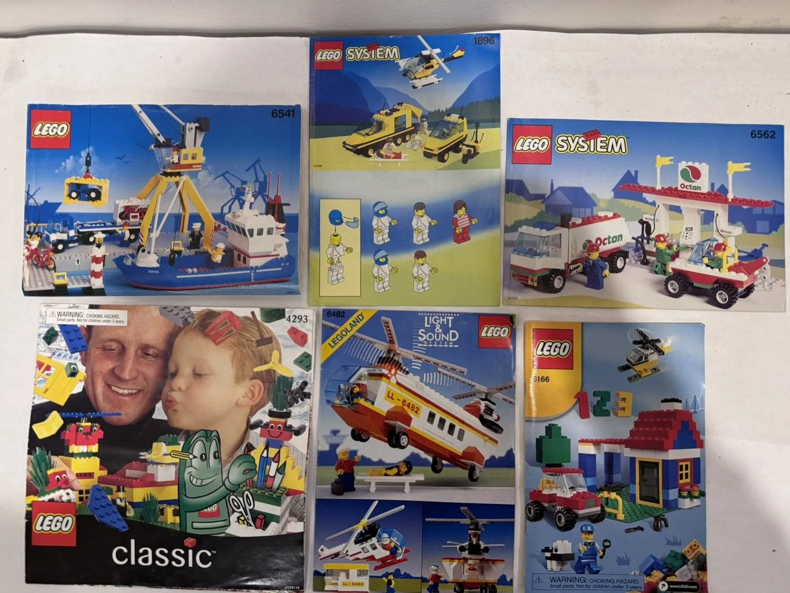 (6) LEGO Vintage Instruction Manuel Lot- #6541, 1896, 6482, 6562, 6166, 4293