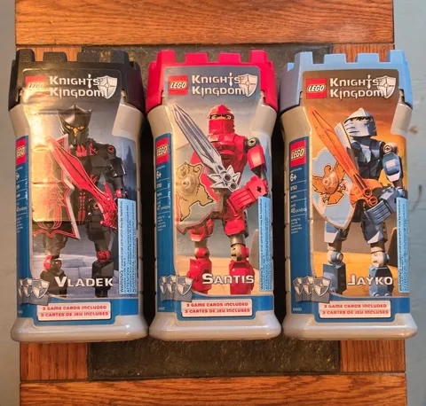 LEGO Knights' Kingdom Storage Containers Lot of 3 w/ Lids Vladek Santis Jayko.