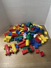 Lego Duplo Lot Of 122 Random Bricks Blocks Pieces Red Blue Green Yellow