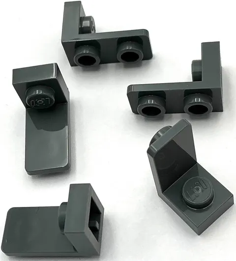 Lego 5 New Dark Bluish Gray Brackets 1 x 1 - 1 x 2 Inverted Parts