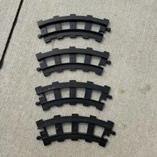 Lego Duplo Curved Rails Set #2712 - Black Train Track - Vintage 1983 - 4 Piece