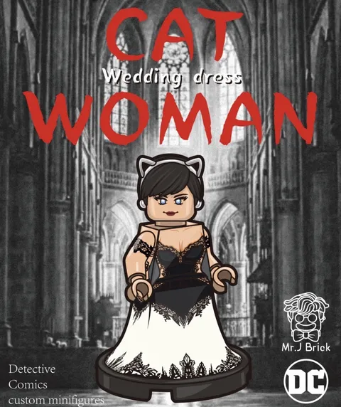 LEGO DC Cat woman Wedding Dress Custom minifigure By Mr. J
