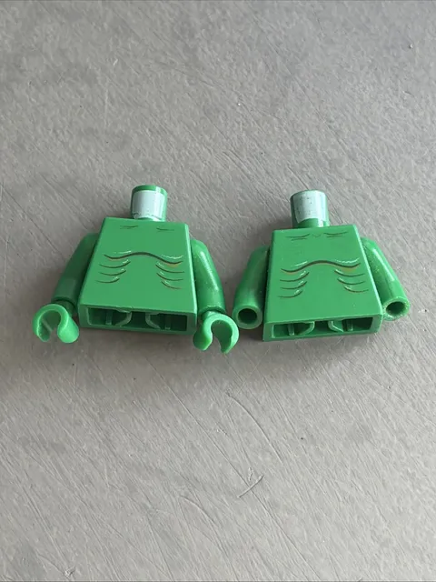 Lego Green Alien Torso with Muscles Lot Of 2