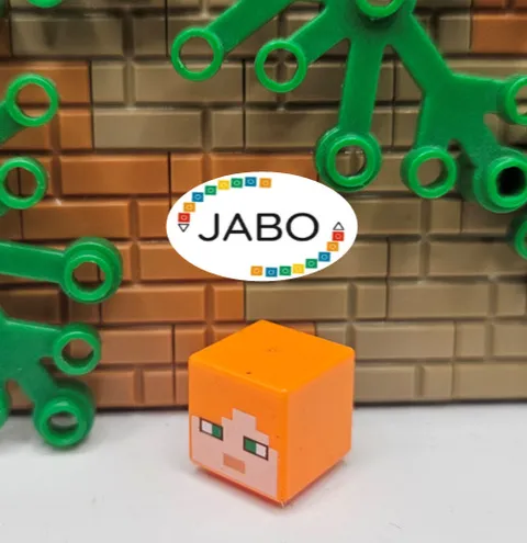 ( S12 / 7 / 4 ) LEGO 19729pb009 Head Modified Cube Minecraft Alex