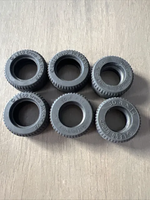 LEGO 58090 Black Tire 30.4 x 14 Solid - 6 Pieces