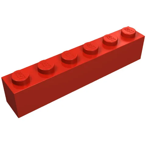 LEGO Part 3009 - Red Brick 1 x 6