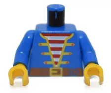 LEGO Minifigure Torso Blue Pirate Yellow Red White Stripes 6285 6286 4192580