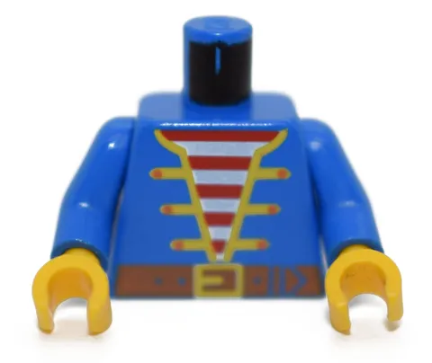 LEGO Minifigure Torso Blue Pirate Yellow Red White Stripes 6285 6286 4192580