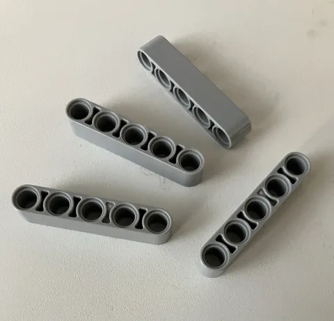 LEGO 4x NEW Pieces Technic Liftarm 1x5 Thick LIGHT BLUISH GREY #32316