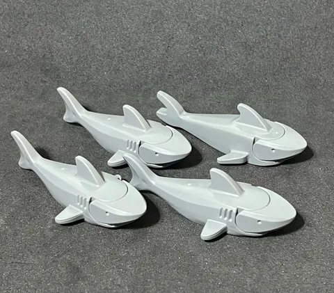 Lot of 4 LEGO Dark Gray Sharks Minifigures Water Sea Creature Pirates Ocean A4