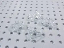 LEGO Lot of 4 Trans Clear Neck Brackets w/ 2 Back Studs Minifig AZ