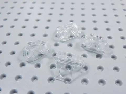 LEGO Lot of 4 Trans Clear Neck Brackets w/ 2 Back Studs Minifig AZ
