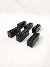 Lego Black Brick Weight Weighted 2x6x2 Bottom Sealed Dimple Ends 73090 Lot Of 6