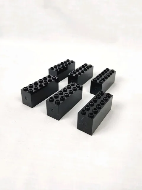 Lego Black Brick Weight Weighted 2x6x2 Bottom Sealed Dimple Ends 73090 Lot Of 6