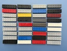 LEGO 36 Assorted 2x-wide Lego Bricks Lot: 2x8  2x-wide Pieces, White, Red, Gray