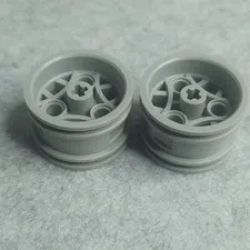 LEGO 44292 Wheel 30.4mm D x 20mm with 3 Pin Holes Light Gray x2 Genuine