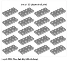 20x LEGO NEW 2x4 Light Bluish Gray Plate 4211395 Brick 913212 NEW