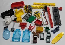 LEGO Parts & Pieces Construction Sports Crane Printed Sticker Transparent Lot