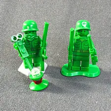 LEGO Minifigures Green Soldier & Medic Lot of 2 w/ Accessories & Stands