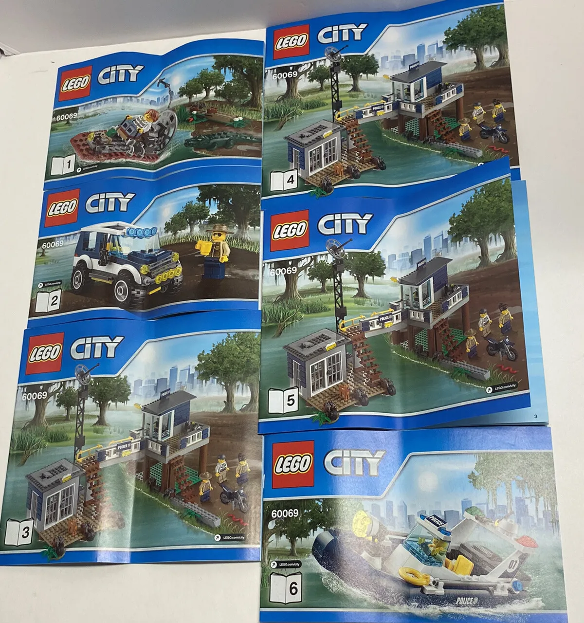 Lego City 60069 Instruction Manual Booklets ONLY 6 in total Police Boat Vehicle