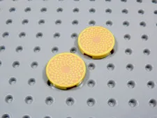 LEGO Lot of 2 Yellow Round 2x2 Printed Tiles Flower Center Minifig BT