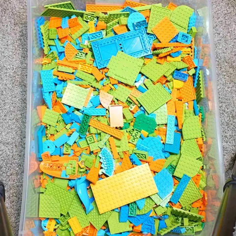 2lbs of Bulk Mixed Modern Colored Lego Elements - Azurs, Orange, Bright Green