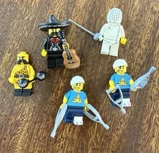 Lego Minifigures: Mariachi Man, 2 Injury Guy, Strong Man, Fencer - Preowned