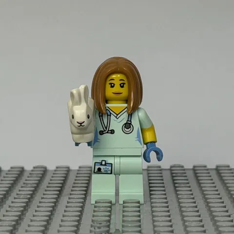 LEGO Minifigures Series 17 Veterinarian Minifigure 71018 Complete Bunny Rabbit