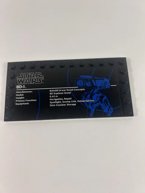 LEGO Star Wars 75335 BD-1 Plaque Display Sign Jedi Fallen Order Tile Part Only 