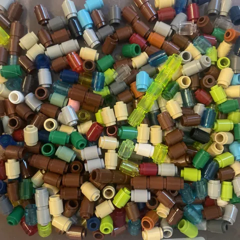 LEGO BULK LOT MIXED COLORS 1X1 ROUND BRICKS #3062 - ask Picture