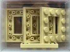 LEGO Parts - Tan Plate, Modified 4 x 4 with 2 x 2 Open Center - No 64799 - QTY 5