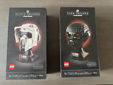 Lego Star Wars Scout Trooper And Dark Trooper Helmets