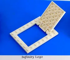 2 LEGO White Plate 4 x 5 Trap Door 6 x 8 Frame Flat Hinge 92099 92107 - 2 Pieces