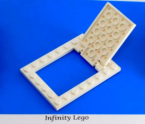 2 LEGO White Plate 4 x 5 Trap Door 6 x 8 Frame Flat Hinge 92099 92107 - 2 Pieces