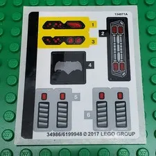 LEGO Sticker Sheet for Set 76086 Knightcrawler Tunnel Attack New Authentic Decal