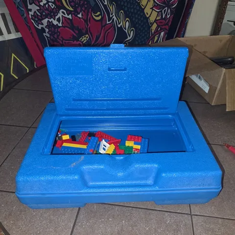 LEGO Blue Carrying Case Storage Container with Handle Portable Vintage 1983