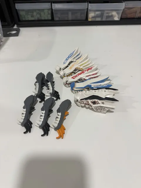 Lego Ninjago Dragon Heads, Jaws, Parts & Pieces Mixed Parts Lot