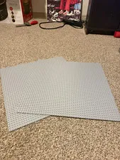LEGO Gray Baseplate Lot of 2 Large Studded Building Plates Plastic 48x48