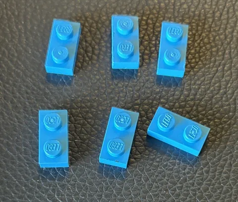 Lego Replacement Parts 3023 Lot 6 Pieces 1x2 Plate Dark Azure