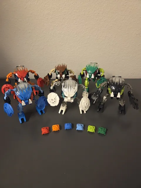 2002 Lego Bionicle BOHROK (8560 - 8565) Complete Set of 6 with Krana