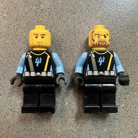 LEGO Aqua Raiders II Divers Lot x2 2007 Minifigures Damaged Heads Parts